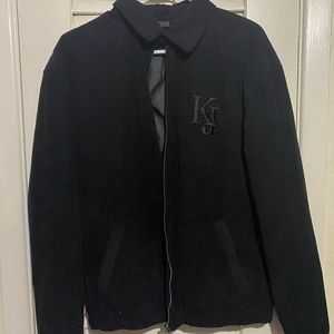 Karl Jacobs Corduroy Harrington Jacket, Black. Size Medium.